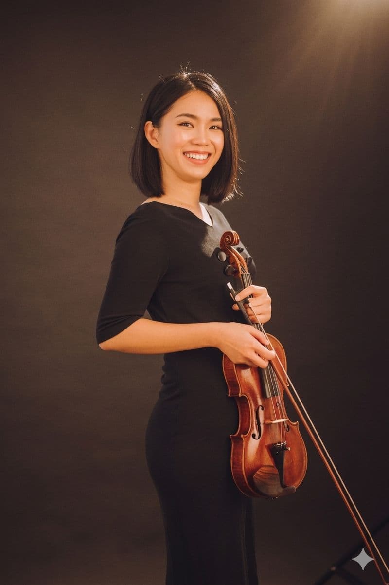 Lin Ying-Chu with violin